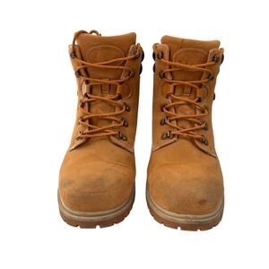 Lugz Mens Tan Lace-Up Work Boots 13 USA Slip-Resistant Sole Outdoor Nubuck Read